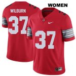 Women's NCAA Ohio State Buckeyes Trayvon Wilburn #37 College Stitched 2018 Spring Game Authentic Nike Red Football Jersey IH20J83RV